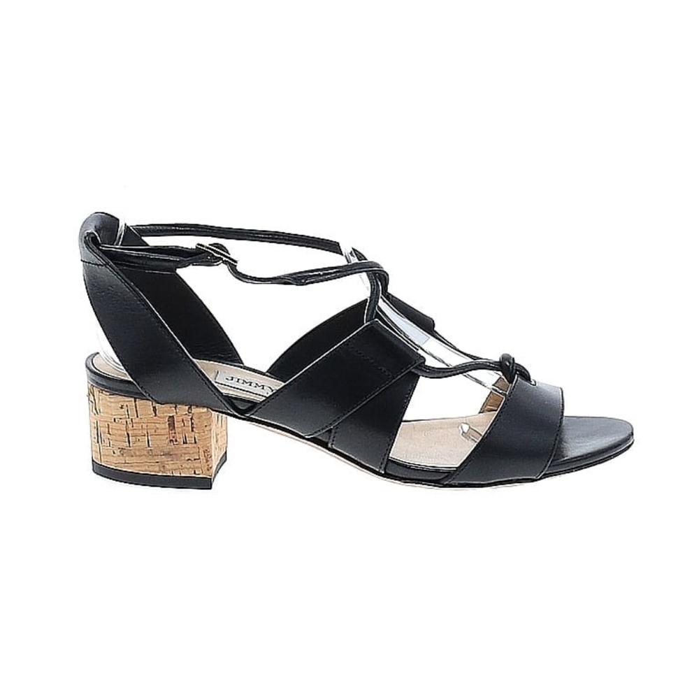 Jimmy Choo Leather Black Strappy Sandals